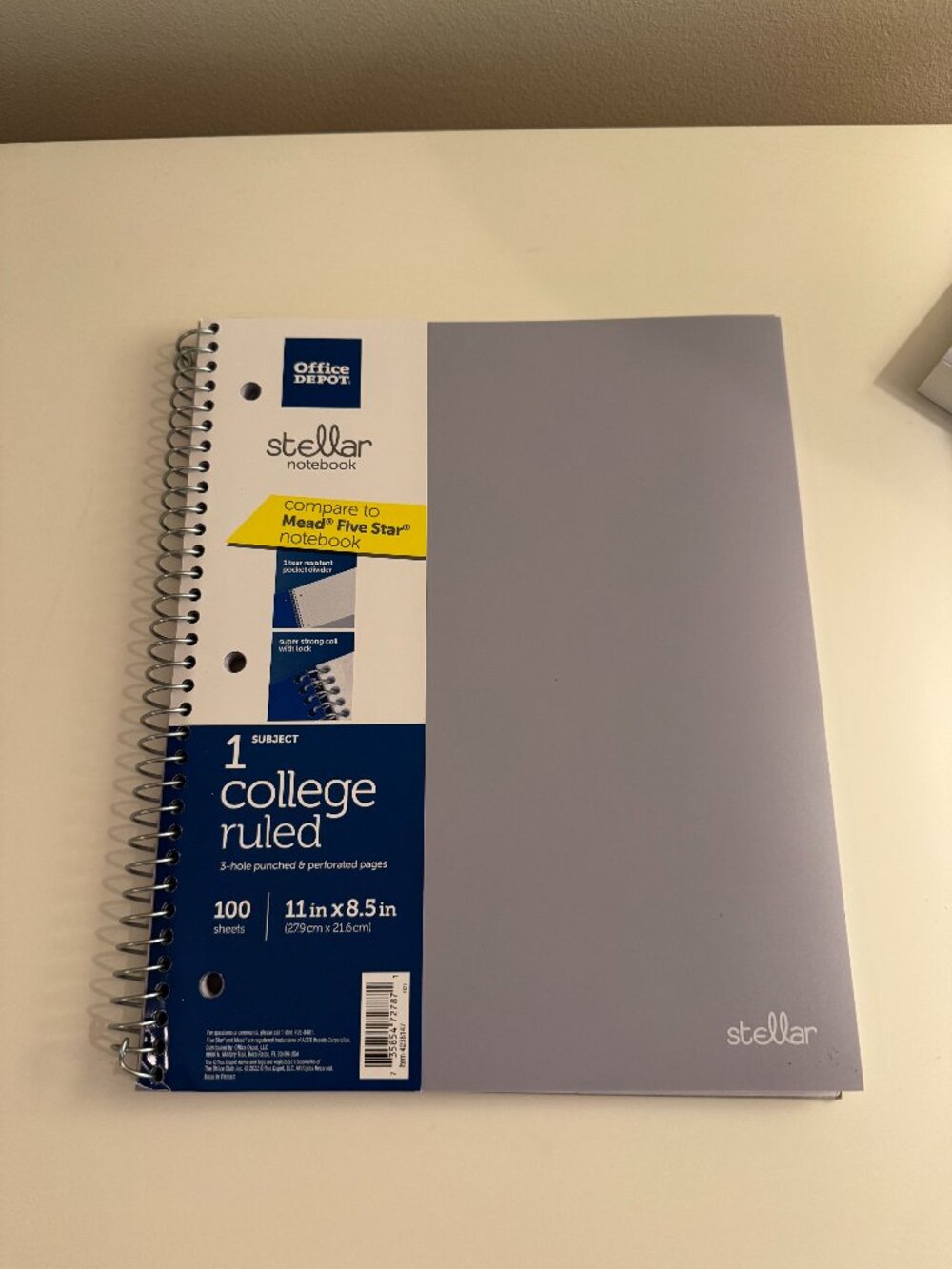 Office Depot Stellar Gray Notebook - Picture 2 of 6